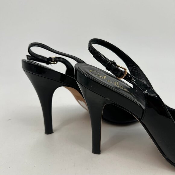 Cole Haan Black Peep Toe Slingback Heels | Size 8 - Picture 2 of 9